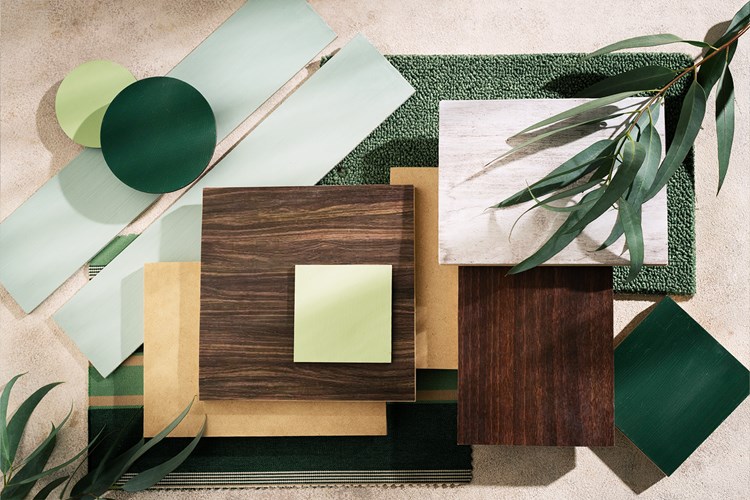 Selection of different materials and colours
