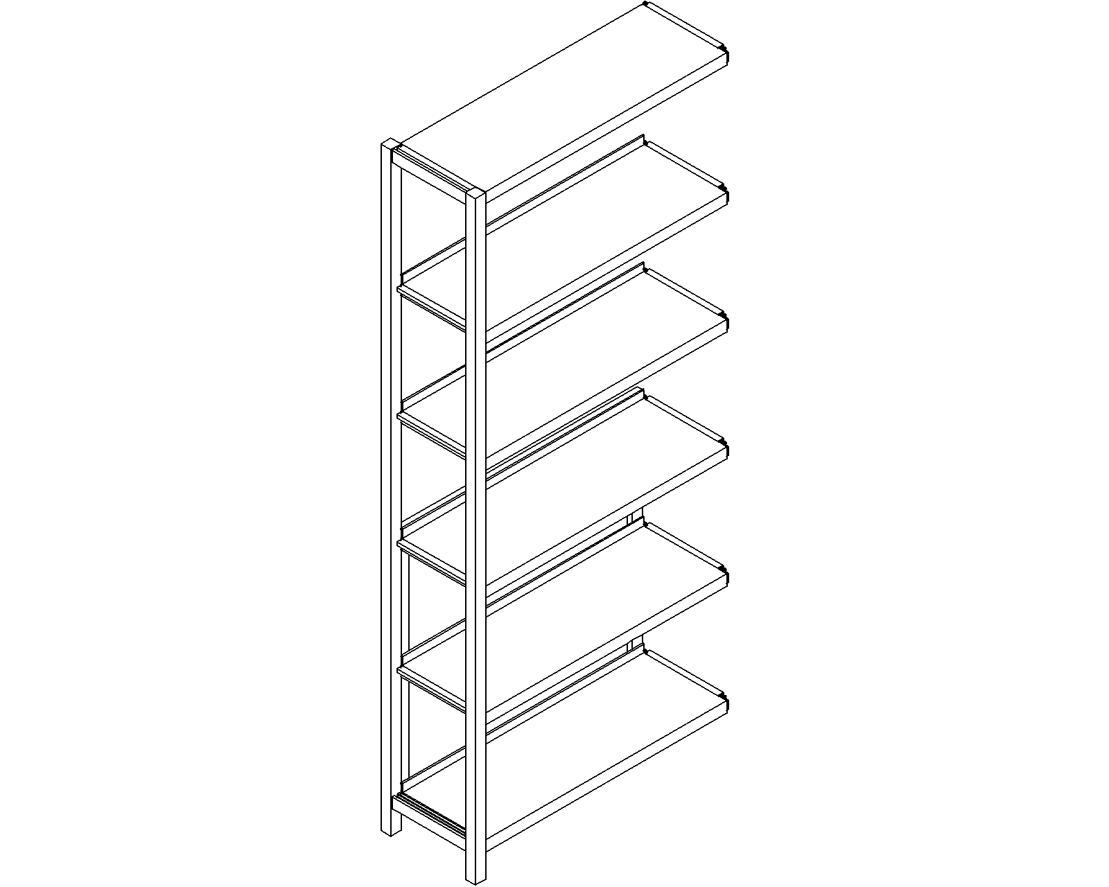 Uniflex add-on – single-sided – H1750 – D250 – W750 – 3D.dwg