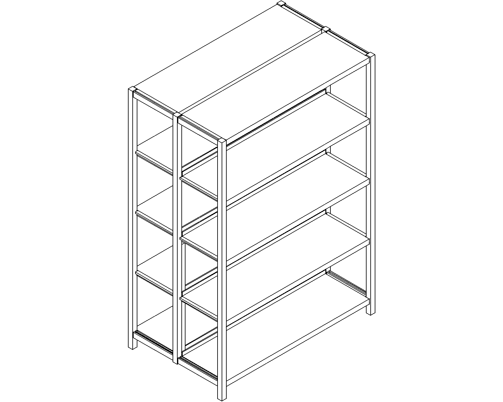 Uniflex starter – double-sided – H1500 – D300 – W1000 – 3D.dwg